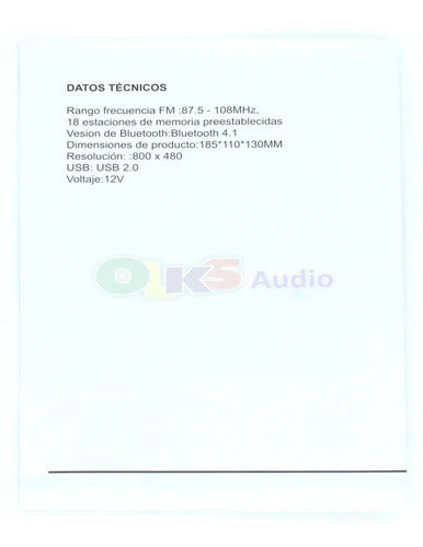Autoestereo Pantalla D 7 Mirrorlink Mp5 Camara Atomic Metal7