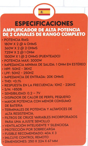 Amplificador De 2 Canales Rango Completo 1500w Rms Evox Thor
