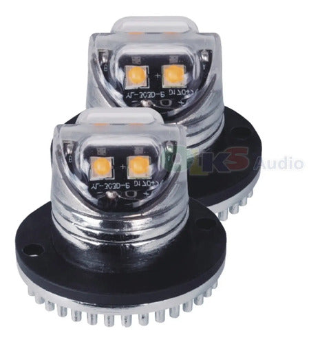 2 Estrobos 1-blanco 1-azul D Led 12watt 9-30v Lumen Ledstrwb