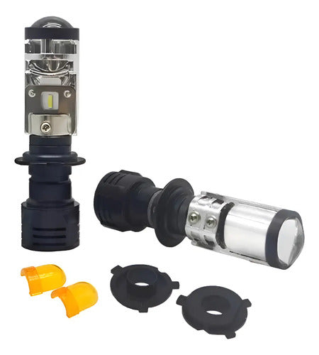 Par Luces Focos Led Con Lupa X Faros H7 36w 8000l Lensledh7