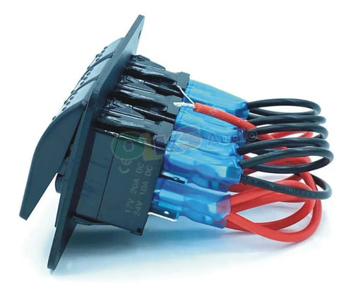 Panel Con 3 Switch Apagador Botonera 12v Rockseries Rks-sw3