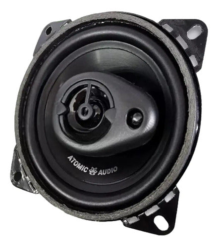 Bocinas Coaxiales 4 PLG Atomic Audio Iron4 500w Max 3 Vias Color Negro