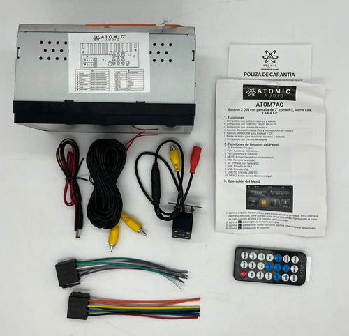 Estéreo 2 Din 7'' Mirror Link Cámara Reversa Atómic Atom7ac