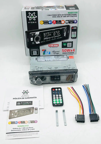 Autoestereo Bt 2usb App Control 7colores 4rca Atomic Mars350