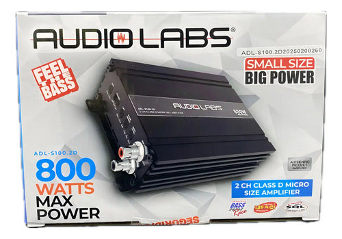 Mini Amplificador 2 Canales Audio Labs Adl-s100.2 800w Negro
