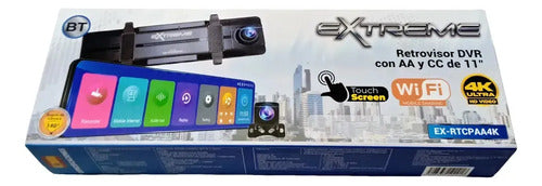 Retrovisor Dvr Camara Reversa Extreme Ex-rtcpaa4k Carplay