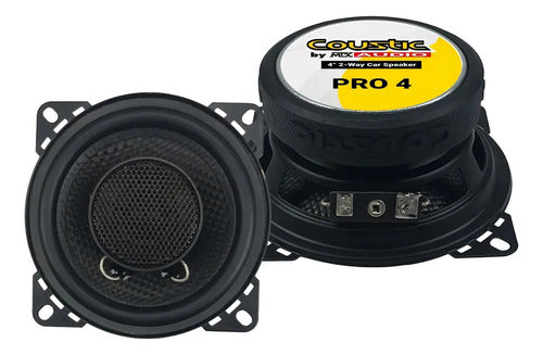 Bocinas 4 Pulgadas Coustic Pro4 2 Vias 400 Watts Max Color Negro