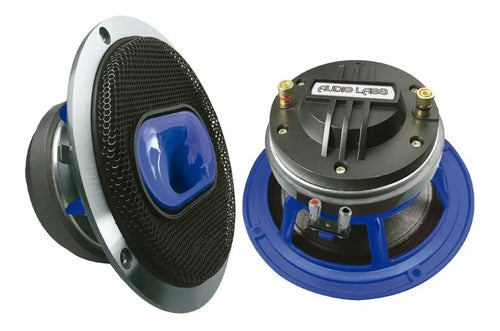 2 Medio Rango Con Driver De 8'' 600w Rms Audiolabs Adl-pro8s Color Negro Con Azul Negra Co