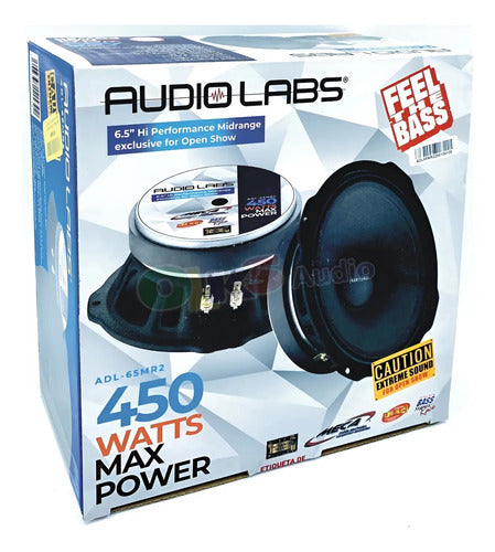 Medio Rango 6.5 Pulgadas Audio Labs Adl-65mr2 450 Watts Max Color Negro