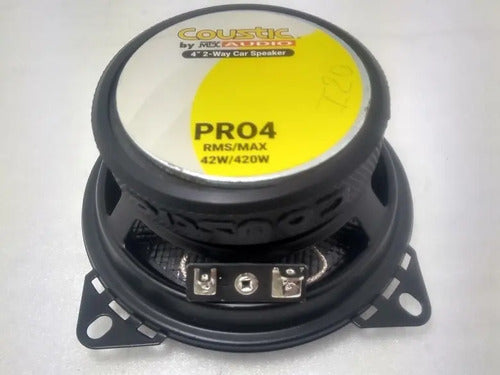 Bocinas 4 Pulgadas Coustic Pro4 2 Vias 400 Watts Max Color Negro