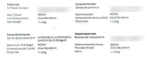 Amplificador 4canales Clase D 800w Rms 2ohm Monster Aac100.4