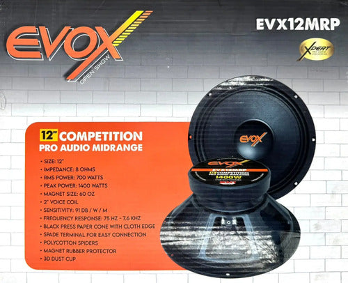 Medio Rango 12 700w Rms 8 Ohms Open Show Evox Beast Evx12mrp