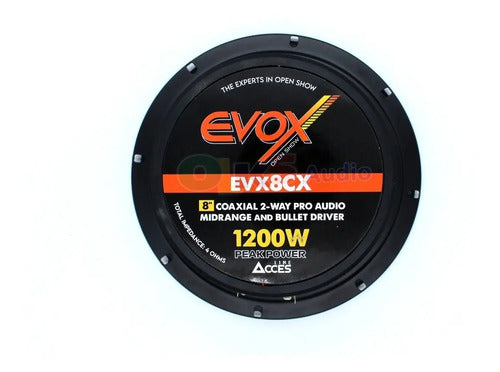 Medio Coaxial 2 Vias Evox Evx8cx 600w 8 Omhs Open Show Color Negro