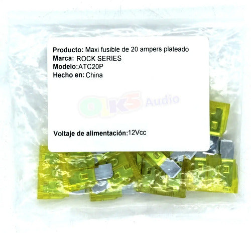 Paquete 10 Fusibles De 18x18x6mm 20a Verde Rockseries Atc20p