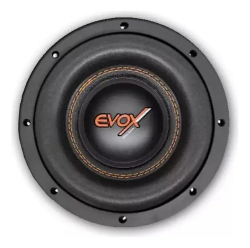 2 Subwoofer 8 Doble Bobina 750w Rms 4+4 Ohms Evox 2-evx8pw Negro Con Naranja