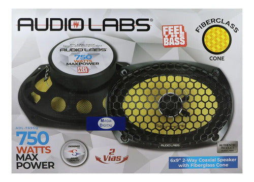 Par Bocinas 6x9 Sq Fibra Vidrio 75w Rms Audiolabs Adl-f69sq