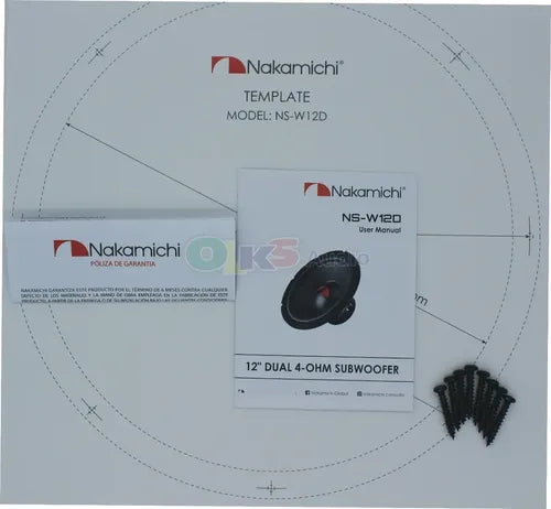 Subwoofer 12 Pulgada Nakamichi Nsw12d 1200w Máx Doble Bobina Color Negro