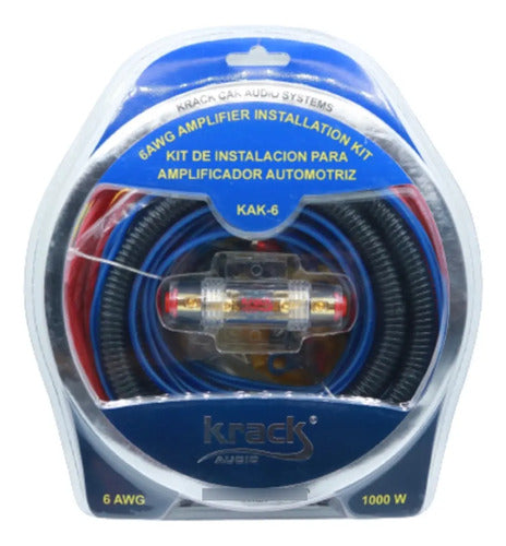 Kit Instalación Amplificador 5m Conectores Rca Krack Kak-6