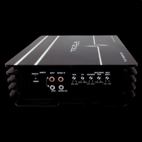 Amplificador 1 Canal Tezla Tz-1000.1d 1000w Rms Clase D Para Auto Negro