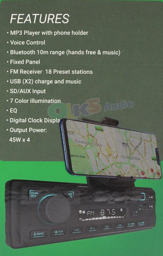 Estéreo Con Soporte Universal Par Celular Bt Atomic Lunarsh7