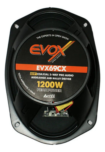 2 Medio Rango 6x9, 600w Rms, 4 Ohms, Open Show, Evox Evx69cx