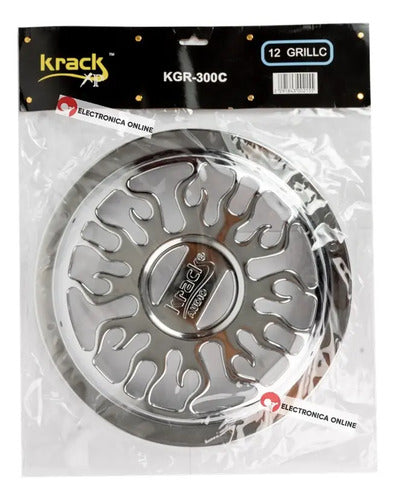 Rejilla De Metal Para Subwoofer De 12 Pulgadas Krack Kgr-300 Color Plateado