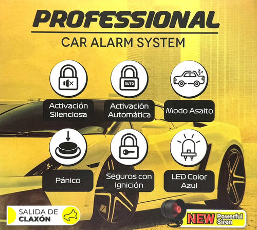 Alarma Automotriz 17 Funciones 3 Canales Extreme Terminator7