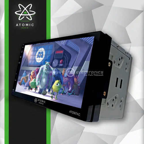 Estereo Pantalla Atomic Atom7ac 7 PLG 2 Din Car Play Color Negro