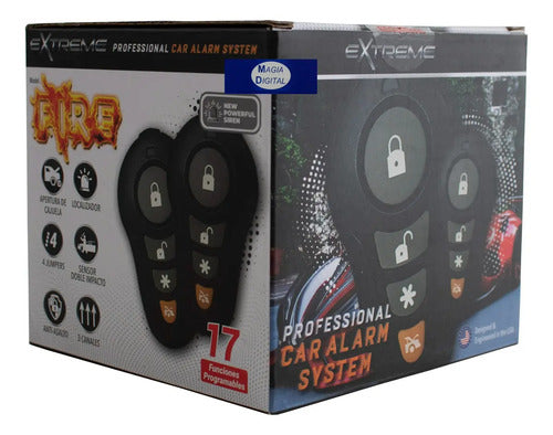 Alarma Automotriz Extreme Fire 2 Controles 17 Funciones