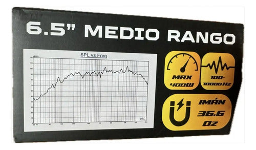 2 Medios Rangos 6.5´´ 200w Rms 4 Ohms Krack Kmd-680