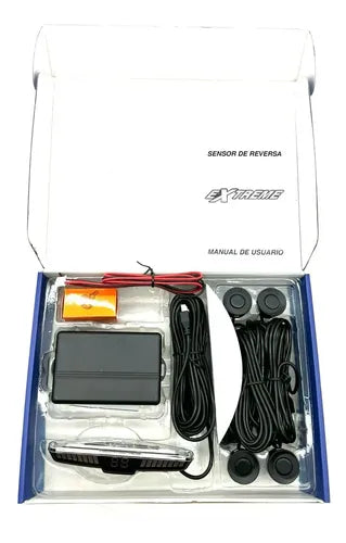 Kit De 4 Sensores Reversa Universal Display Extreme Serebl12 Color Negro