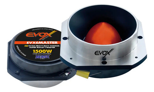 2 Super Tweeter Bala De 6'' Titanio 750w Rms Evox Evx6master