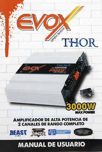 Amplificador De 2 Canales Rango Completo 1500w Rms Evox Thor