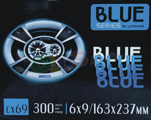 Par Bocinas 6x9 Blue Series Cx69 300w Coaxial 3 Vías Para Auto Negro