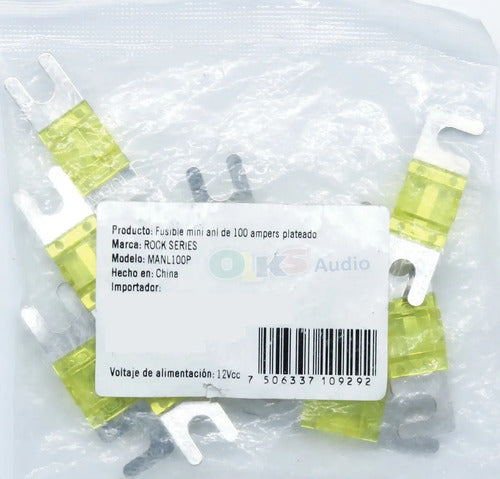 Paquete 10 Fusibles Mini Anl 100a Amar.  Rockseries Manl100p