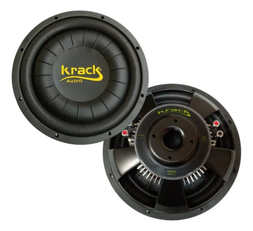 Subwoofer Plano De 12 150w. Rms 4 + 4 Ohms Krack Kws-1244dvc Color Negro Con Amarillo