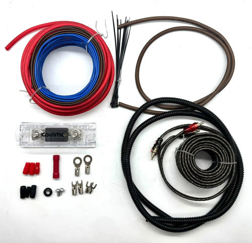 Kit De Cableado Para Instalacion De Amplificador Calibre 8 70% Cobre Libre De Oxigeno Marc
