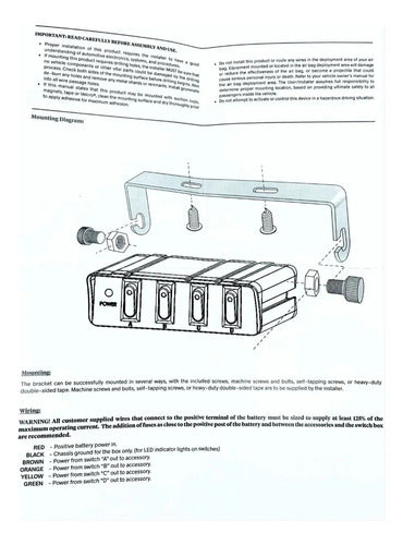 Panel Botonera Rzr 4 Switch 12 Voltios Rockseries Rks-sw4h