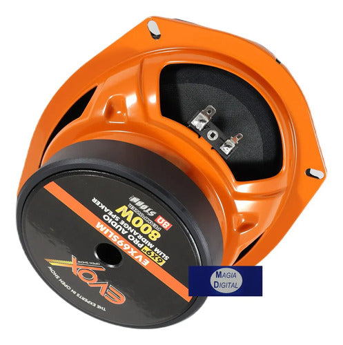 Medio Rango 6x9puLG Evox Evx69slim 800 Watts Linea Slim Color Negro