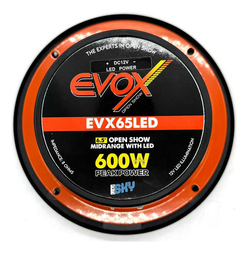Medio Rango 6.5 300w Rms Luz Led Open Show Evox Sky Evx65led
