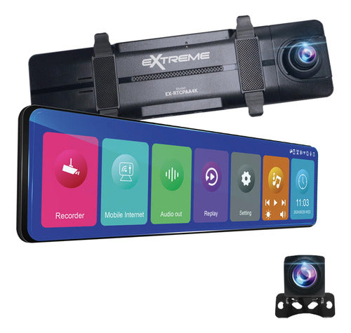 Retrovisor Dvr Camara Reversa Extreme Ex-rtcpaa4k Carplay