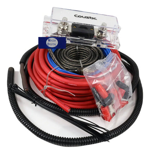 Kit De Cableado Para Instalacion De Amplificador Calibre 8 70% Cobre Libre De Oxigeno Marc
