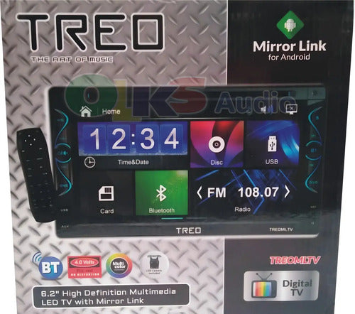 Autoestereo Pantalla 6.2 Television Mirrorlink Treo Treomltv