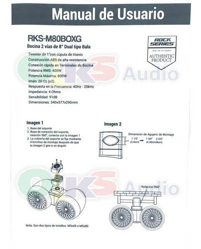 Par De Bocinas Marinas Tipo Torre 8' Rockseries Rks-m80boxg