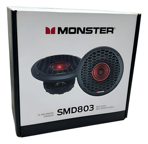 Par De Medios Rangos Con Driver De 8 700w Rms Monster Smd803