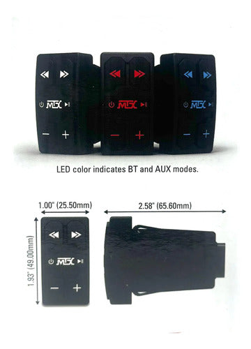 Receptor Bt Y Control Remoto Con Switch Ip65, Aux, Mtx Awbtc