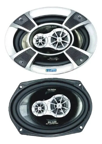 Par Bocinas 6x9 Blue Series Cx69 300w Coaxial 3 Vías Para Auto Negro
