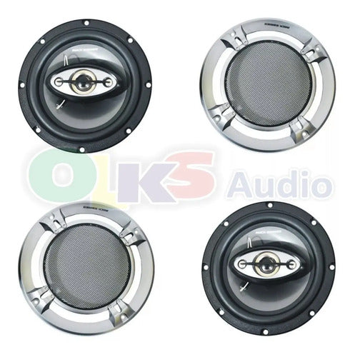 Bocinas 6.5 Rock Series Rks-p654 4vias 650 Watts Full Range Color Gris