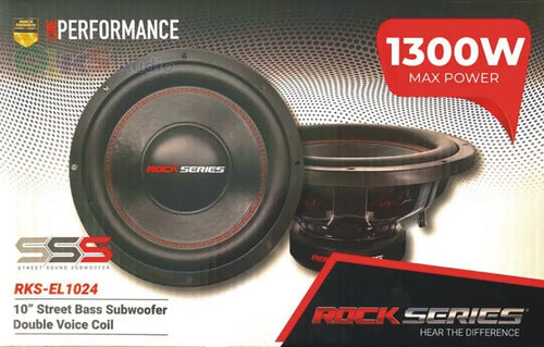 2 Subwoofers De 10'' 650w. Rms 4+4 Ohm Rockseries Rks-el1024 Color Negro