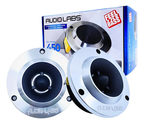 Par Tweeter Bala 4 PuLG. Open Show 300w Audio Labs Adl-tw1os Color Cromo Con Negro